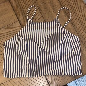 lululemon athletica Navy and White Striped Bikini Top
